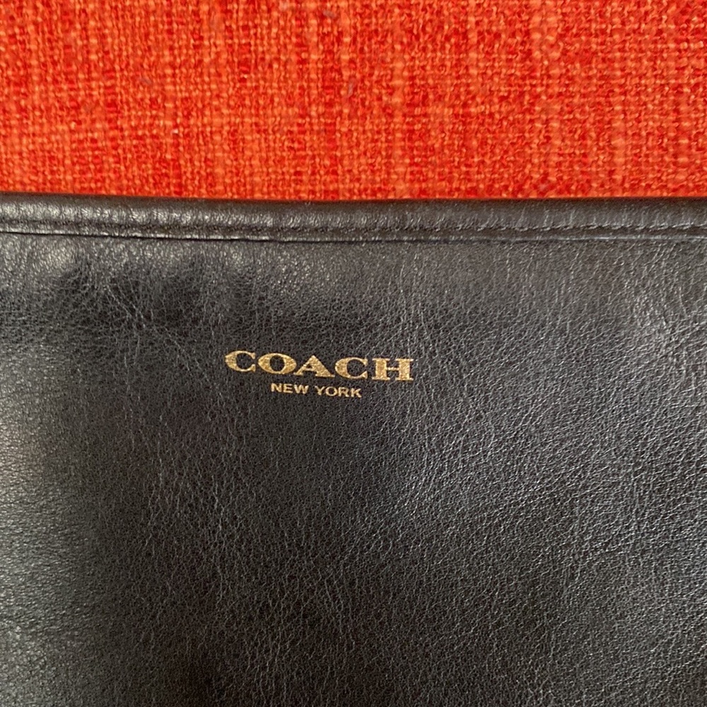 COACH Black Leather Legacy Studded Pyramid Stud Bucket Duffle Crossbody Bag - Picture 12 of 15